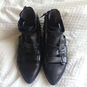 Free people woven leather pointed shoes